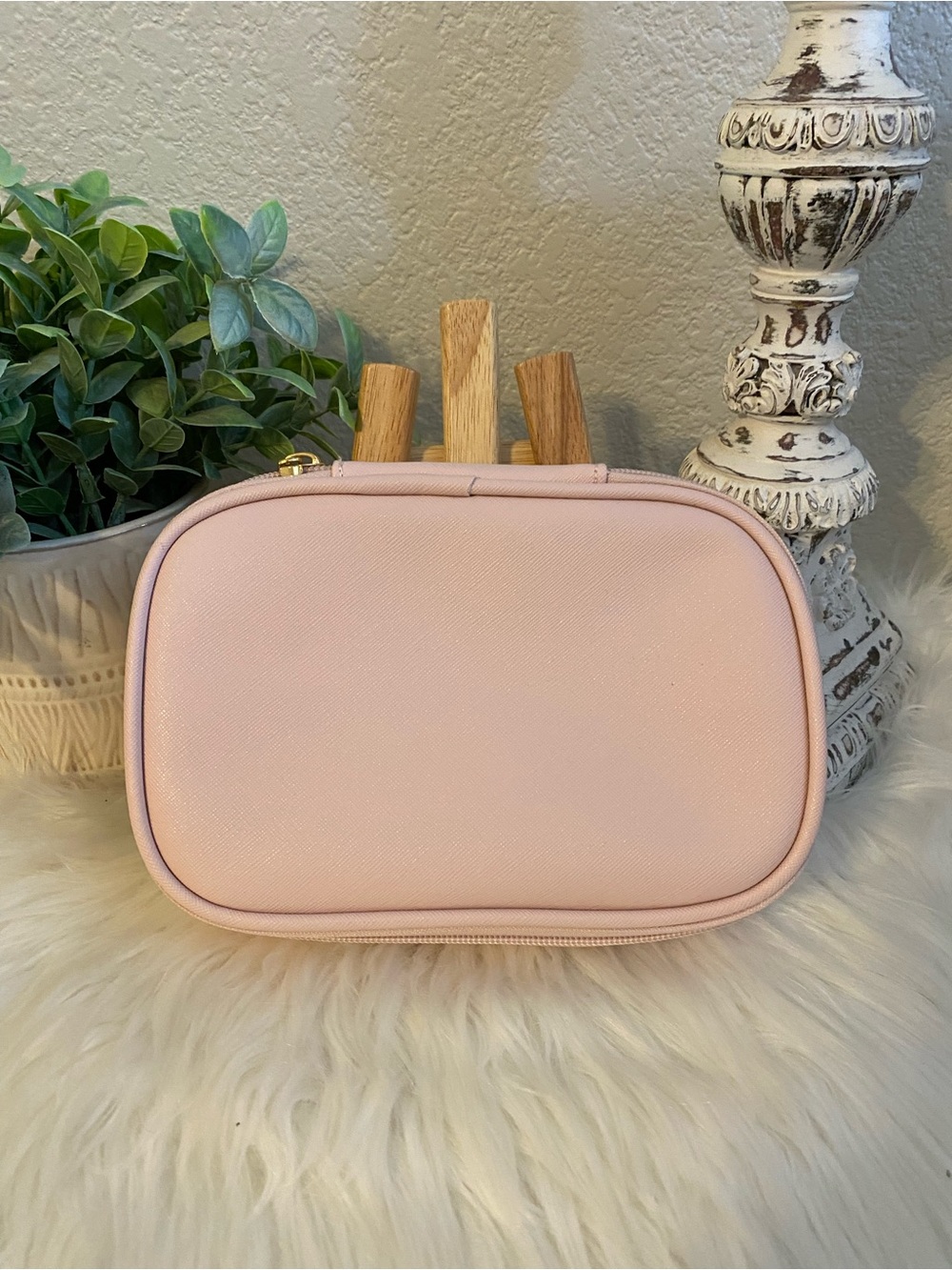 Vince Camuto Women’s Pink Travel Pouch Bag - Compact Cosmetic Organizer